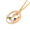 Colorful Cubic Zirconia Constellation Pendant Necklace NJEW-H166-01F-2