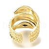 Rack Plating Brass Micro Pave Cubic Zirconia Open Cuff Rings for Women RJEW-M022-01G-02-3