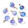 Two Tone Transparent Spray Painted Glass Pendants GLAA-N035-015-C06-1