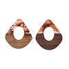 Transparent Resin and Walnut Wood Pendants RESI-T057-07C-2