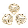 UV Plating Alloy Rhinestone Pendants PALLOY-A004-09G-1
