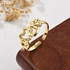Brass Cuff Rings for Women RJEW-B119-04G-2