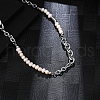 Stainless Steel Imitation Pearl Necklaces for Unisex KU6106-1