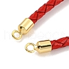 Leather Braided Cord Link Bracelets MAK-K022-01G-10-2
