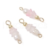 Frosted Flower Natural Cultured Freshwater Pearl & Acrylic Connector Charms PALLOY-JF03590-02-1