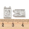 Rack Plating Brass Rectangle Charms with 2 Loops KK-Q804-28P-3