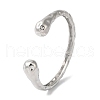 Rack Plating Brass Textured Open Cuff Bangles BJEW-S150-03P-1