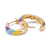 Brass Enamel Hoop Earrings EJEW-D274-07G-2