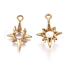 Brass Open Back Pendant Cabochons Settings X-KK-A004-C-2