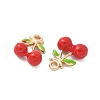 Fruits Style Eco-Friendly Rack Plating Brass Enamel Pendants KK-S507-07C-G-2