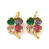 Brass with Colorful Cubic Zirconia Charms KK-G490-19G-1