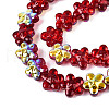 Transparency Electroplate Glass Beads Strands GLAA-T023-38A-02-3