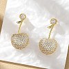 Cherry Brass Micro Pave Cubic Zirconia Stud Earrings EJEW-M077-12G-02-4