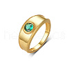 Brass Pave Green Cubic Zirconia Finger Rings YY7956-1-2