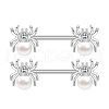 304 Stainless Steel Clear Cubic Zirconia Nipple Barbells WG1DC98-08-1