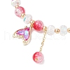 4Pcs Brass Glass Beads Stretch Bracelets BJEW-JB11769-02-3