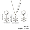 Elegant Brass Micro Pave Clear Cubic Zirconia Snowflake Hoop Earrings & Pendant Necklaces for Women ET8021-2-1