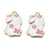 Rack Plating Alloy Enamel Pendants ENAM-T011-194-2