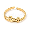 Ion Plating(IP) 304 Stainless Steel Word Love Open Cuff Ring for Women RJEW-A043-17G-2