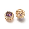 Rack Plating Brass Micro Pave Cubic Zirconia Beads KK-S399-09G-D-2