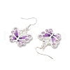 7 Pairs Brass Butterfly Dangle Earrings EJEW-JE06287-5