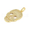 Brass Micro Pave Cubic Zirconia Pendants KK-U055-30G-2