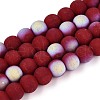 Frosted Opaque Glass Beads Strands GLAA-T032-P8mm-MBB23-1
