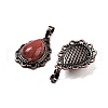 Synthetic Cherry Quartz Glass Teardrop Pendants G-K363-01R-07-3