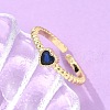 Mother's Day Rings Brass Micro Pave Cubic Zirconia Cuff Rings RJEW-M138-11G-3