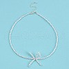 Resin Pearl Beaed Bowknot Pendant Necklaces for Women NJEW-K386-02A-P-3