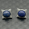 Alloy Natural Tiger Eye Flower Stud Earrings OL8231-14-1
