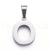 Non-Tarnish 304 Stainless Steel Letter Pendants STAS-H127-O-P-1
