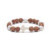 Natural Howlite & Rudraksha & Synthetic Turquoise(Dyed) Stretch Bracelet BJEW-TA00187-03-1