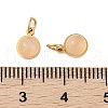 Ion Plating(IP) Natural Rose Quartz Half Round Charms with Jump Ring STAS-A097-05G-15-3