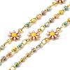 Brass Enamel Flower Link Chains CHS-H112-22G-01-1