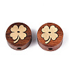 Natural Sandalwood Mala and Brass Finding Beads WOOD-T032-33D-1