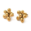 304 Stainless Steel Flower Stud Earrings for Women EJEW-Q781-11G-1