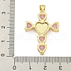 Rack Plating Brass Pave Cubic Zirconia Pendants KK-U029-01G-01-3