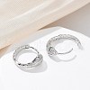 Brass Clear Cubic Zirconia Hoop Earrings EJEW-Q014-20P-5