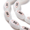Printing Glass Oval Beads for Necklaces Bracelets Making GLAA-B020-01A-11-4