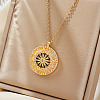 Elegant Wheel Shaped Brass Micro Pave Clear Cubic Zirconia Pendant Necklaces for Women GZ1520-1-1