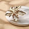 Flower Alloy Adjustable Rings for Women RJEW-B108-01KCG-2