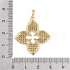Rack Plating Brass & Clear Cubic Zirconia Pendants KK-S374-01G-3