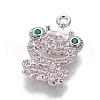 Brass Cubic Zirconia Pendants ZIRC-O029-13P-1