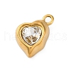 304 Stainless Steel Rhinestone Pendants STAS-M110-19G-2