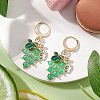 Grape Alloy Enamel Leverback Earrings EJEW-JE06188-2