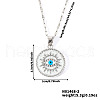 Elegant Vintage Brass Pave Clear Cubic Zirconia and White Enamel Evil Eye Pendant Necklaces for Women BR0167-2-2