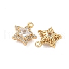 Brass Micro Pave Clear Cubic Zirconia Pendants KK-S531-29G-2
