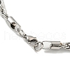 Tarnish Resistant 5MM 304 Stainless Steel Rope Chain Bracelets for Women BJEW-R318-02P-3