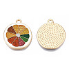 Rack Plating Alloy Enamel Pendants PALLOY-N172-055-2